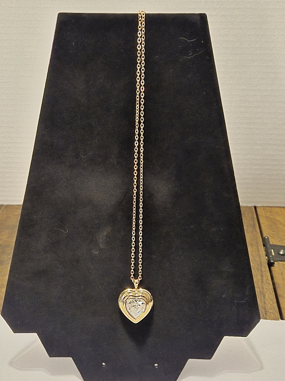 Luminess Gold Heart Locket Necklace with Silver-Tone Accent